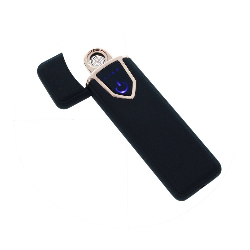 Accendino Elettrico Dual Face USB Ricaricabile Antivento Senza Fiamma Colore Nero Opale