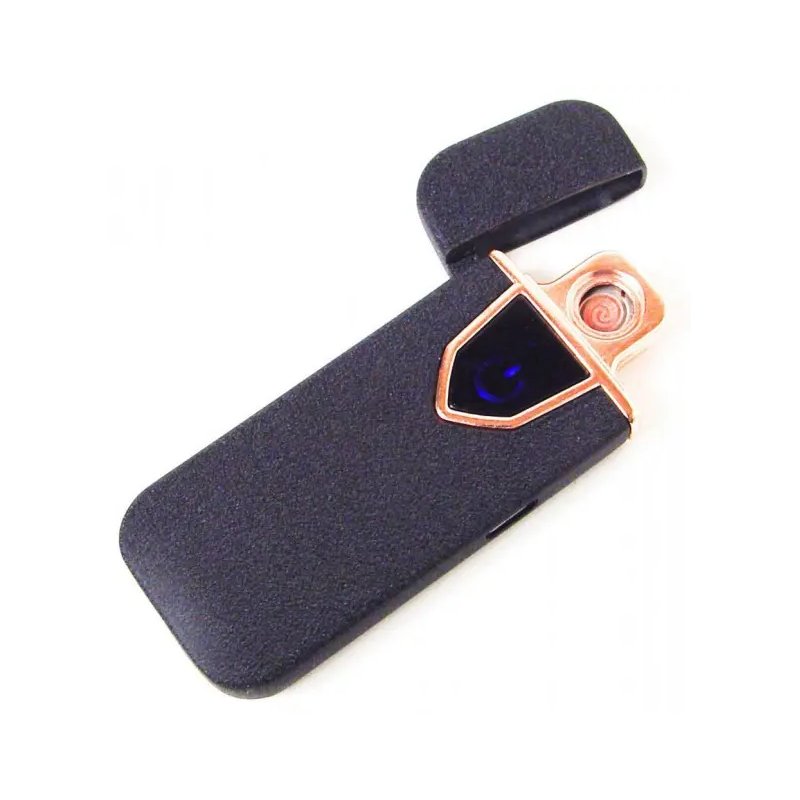 Accendino Elettrico Dual Face USB Ricaricabile Antivento Senza Fiamma Colore Nero Opale