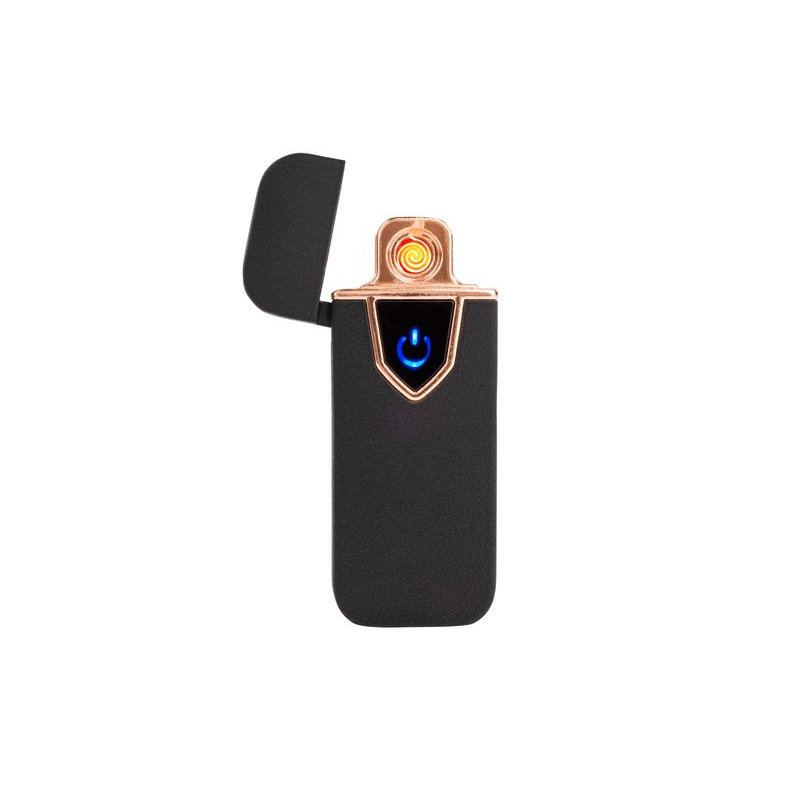 Accendino Elettrico Dual Face USB Ricaricabile Antivento Senza Fiamma Colore Nero Opale