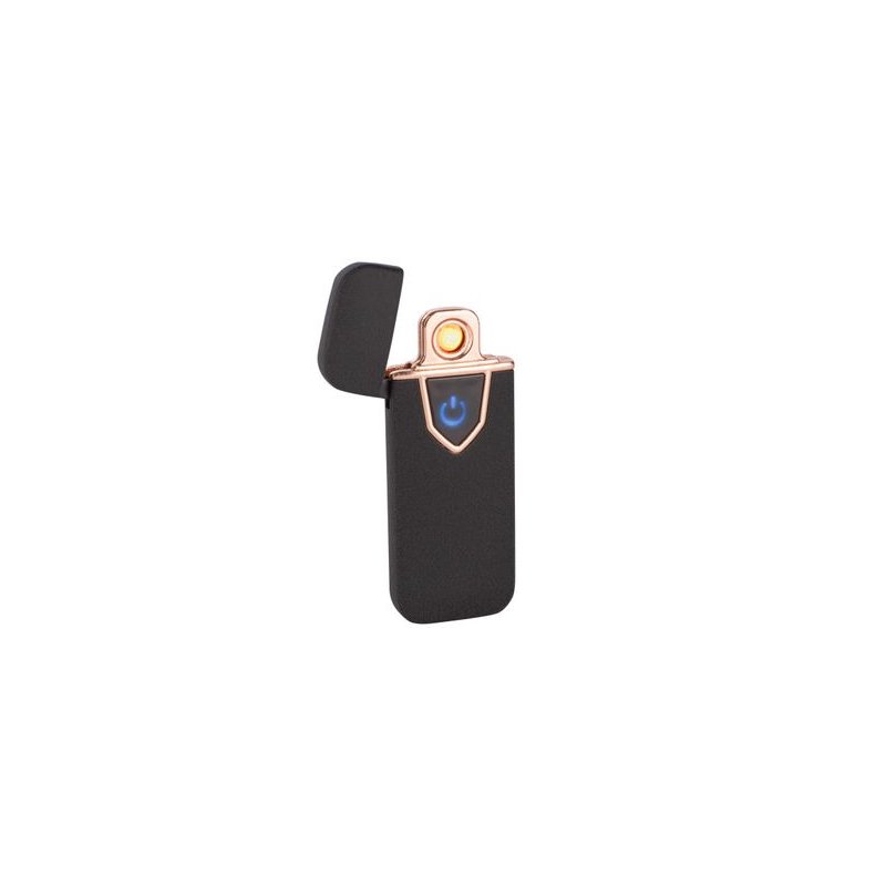 Accendino Elettrico Dual Face USB Ricaricabile Antivento Senza Fiamma Colore Nero Opale