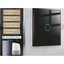 Interruttore Wifi Da Parete 86X86 Pannello Touch 1 Tasto Colore Nero WiFi + RF 433 Compatibile con Amazon Alexa e Google Home