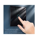 Interruttore Wifi Da Parete 86X86 Pannello Touch 1 Tasto Colore Nero WiFi + RF 433 Compatibile con Amazon Alexa e Google Home