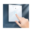 Interruttore Wifi Da Parete 86X86 Pannello Touch 1 Tasto Colore Bianco WiFi + RF 433 Compatibile con Amazon Alexa e Google Home