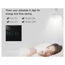 Interruttore Wifi Da Parete 86X86 Pannello Touch 2 Tasti Colore Nero WiFi + RF 433 Compatibile con Amazon Alexa e Google Home