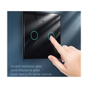 Interruttore Wifi Da Parete 86X86 Pannello Touch 2 Tasti Colore Nero WiFi + RF 433 Compatibile con Amazon Alexa e Google Home