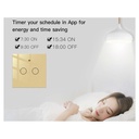 Interruttore Wifi Da Parete 86X86 Pannello Touch 2 Tasti Colore Oro WiFi + RF 433 Compatibile con Amazon Alexa e Google Home