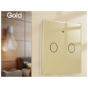 Interruttore Wifi Da Parete 86X86 Pannello Touch 2 Tasti Colore Oro WiFi + RF 433 Compatibile con Amazon Alexa e Google Home