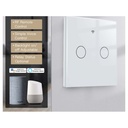 Interruttore Wifi Da Parete 86X86 Pannello Touch 2 Tasti Colore Bianco WiFi + RF 433 Compatibile con Amazon Alexa e Google Home