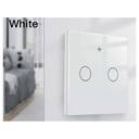 Interruttore Wifi Da Parete 86X86 Pannello Touch 2 Tasti Colore Bianco WiFi + RF 433 Compatibile con Amazon Alexa e Google Home
