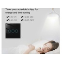 Interruttore Wifi Da Parete 86X86 Pannello Touch 3 Tasti Colore Nero WiFi + RF 433 Compatibile con Amazon Alexa e Google Home