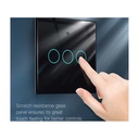 Interruttore Wifi Da Parete 86X86 Pannello Touch 3 Tasti Colore Nero WiFi + RF 433 Compatibile con Amazon Alexa e Google Home