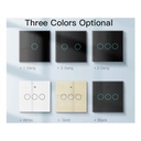 Interruttore Wifi Da Parete 86X86 Pannello Touch 3 Tasti Colore Nero WiFi + RF 433 Compatibile con Amazon Alexa e Google Home