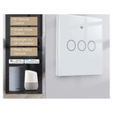 Interruttore Wifi Da Parete 86X86 Pannello Touch 3 Tasti Colore Bianco WiFi + RF 433 Compatibile con Amazon Alexa e Google Home