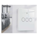 Interruttore Wifi Da Parete 86X86 Pannello Touch 3 Tasti Colore Bianco WiFi + RF 433 Compatibile con Amazon Alexa e Google Home