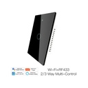 Interruttore Wifi Da Parete Pannello Touch 1 Tasto Colore Nero WiFi + RF 433 Compatibile con Amazon Alexa e Google Home