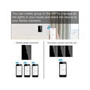 Interruttore Wifi Da Parete Pannello Touch 1 Tasto Colore Nero WiFi + RF 433 Compatibile con Amazon Alexa e Google Home