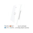 Interruttore Wifi Da Parete Pannello Touch 1 Tasto Colore Bianco WiFi + RF 433 Compatibile con Amazon Alexa e Google Home