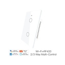 Interruttore Wifi Da Parete Pannello Touch 2 Tasti Colore Bianco WiFi + RF 433 Compatibile con Amazon Alexa e Google Home