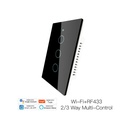 Interruttore Wifi Da Parete Pannello Touch 3 Tasti Colore Nero WiFi + RF 433 Compatibile con Amazon Alexa e Google Home