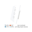 Interruttore Wifi Da Parete Pannello Touch 3 Tasti Colore Bianco WiFi + RF 433 Compatibile con Amazon Alexa e Google Home