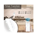 Interruttore Wifi Da Parete Pannello Touch 3 Tasti Colore Bianco WiFi + RF 433 Compatibile con Amazon Alexa e Google Home