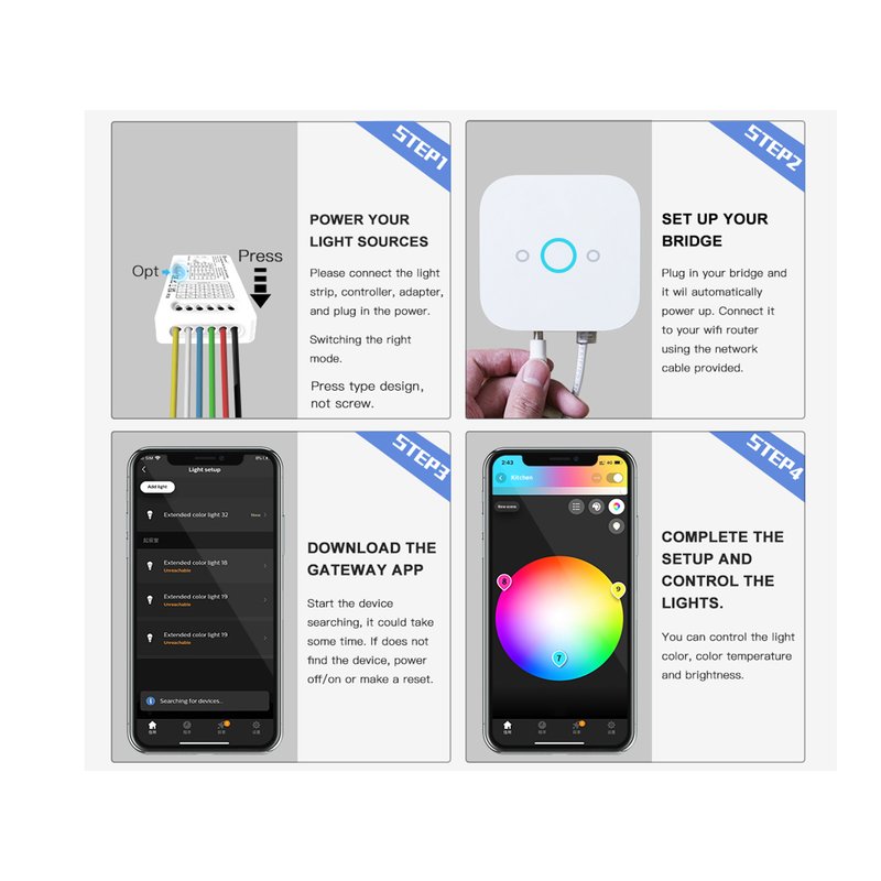 Mini ZigBee Controller 12V 24V 5 In 1 Per Striscia Led Da Mono Colore Fino a 5 Canali Con Philips HUE 3.0 e Amazon Alexa Echo (4ª generazione) o Echo Studio