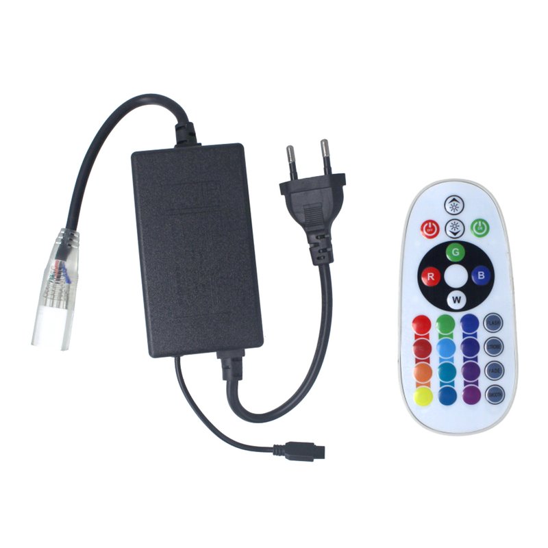 Spina Alimentatore Trasformatore Raddrizzatore 4 Pin Passo 10mm Connettore Rapido Tapo Incluso Per Striscia Led 220V RGB Modello Con Telecomando