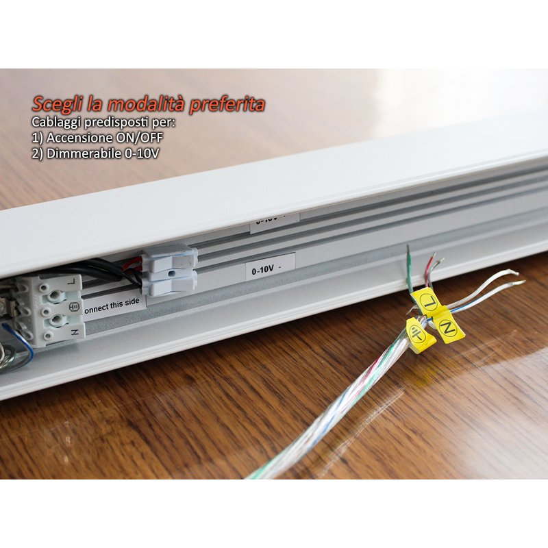 Lampada Led Lineare A Sospensione 40W UGR 19 Colore Corpo Bianco 4000K Neutro Dimmerabile 0-10V Allungabile Linkable Fino a 12 Metri SKU-21383