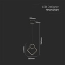 Lampadario LED a Sospensione 12W dal Design Moderno 28*196m Colore Nero 3000K SKU-14998
