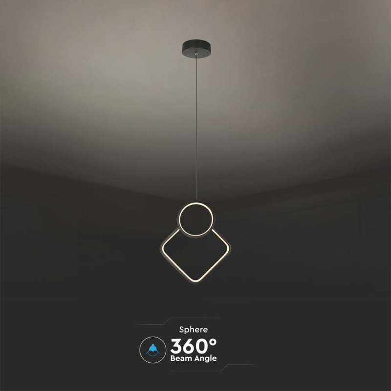 Lampadario LED a Sospensione 12W dal Design Moderno 28*196m Colore Nero 3000K SKU-14998