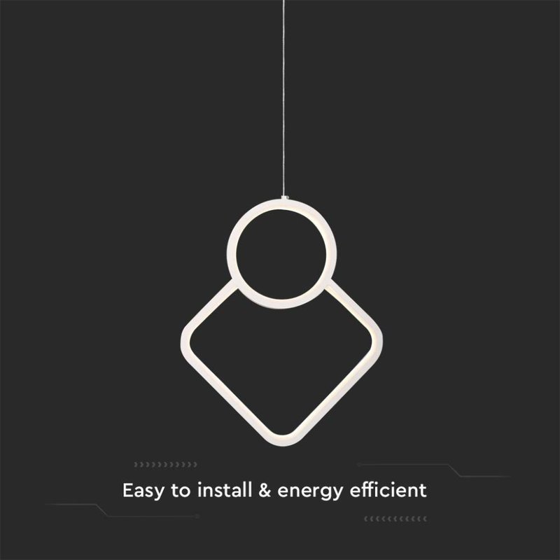 Lampadario LED a Sospensione 12W dal Design Moderno 28*196cm Colore Bianco 3000K SKU-15000