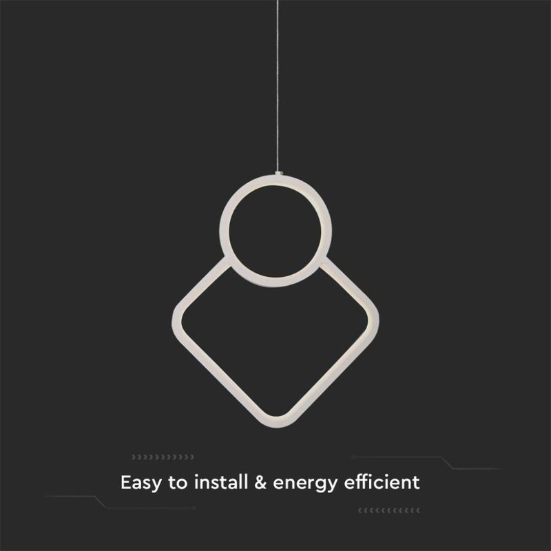 Lampadario LED a Sospensione 12W dal Design Moderno 28*196cm Colore Bianco 4000K SKU-15338
