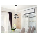 Lampadario a Sospensione Forma Piramide in Metallo Colore Nero Opaco Con Portalampada E27 Max 60W SKU-3832