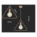 Lampadario a Sospensione Forma Triangolo in Metallo Colore Nero Opaco Con Portalampada E27 Max 60W SKU-3838
