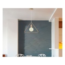 Lampadario a Sospensione Forma Triangolo in Metallo Colore Nero Opaco Con Portalampada E27 Max 60W SKU-3838