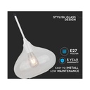 Lampadario a Sospensione Decanter in Vetro Lucido Attacco E27 Colore Bianco SKU-3884