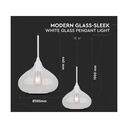 Lampadario a Sospensione Decanter in Vetro Lucido Attacco E27 Colore Bianco SKU-3884