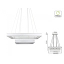 Lampada Led A Sospensione Rettangolare Colore Bianco Doppio Anello 600X300mm 400X200mm 3000K 100W Dimmerabile Triac Dimmer SKU-3986