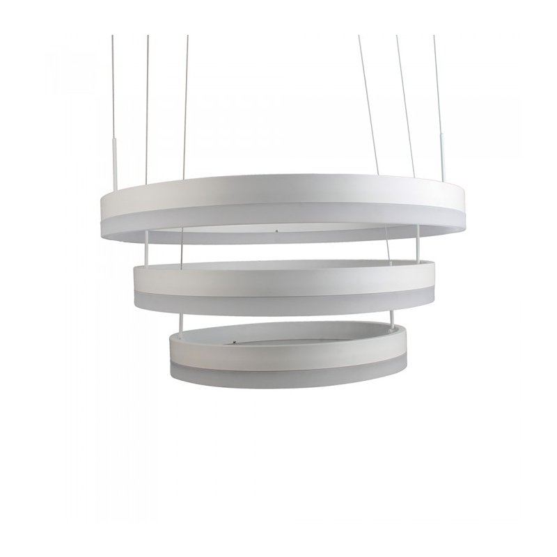 Lampada Led A Sospensione Rotonda Colore Bianco Tripli Anelli Diametro 600mm 500mm 400mm 3000K 80W Dimmerabile Triac Dimmer SKU-3989