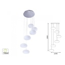 Lampada Led A Sospensione Moderna Rotonda Colore Bianco Con 6 Fari Diametro 200mm 72W 3000K Dimmerabile Triac SKU-40011