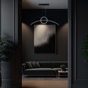 Lampadario LED a Sospensione 30W 3200lm dal Design Moderno Anello e Barra Curvata Colore Nero 4000K SKU-6933
