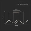 Lampadario LED a Sospensione 12W 1280lm dal Design Moderno Doppia Barra Led ZigZag Colore Nero 4000K SKU-6937