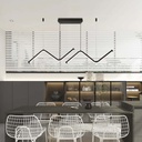 Lampadario LED a Sospensione 12W 1280lm dal Design Moderno Doppia Barra Led ZigZag Colore Nero 4000K SKU-6937