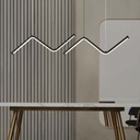 Lampadario LED a Sospensione 12W 1280lm dal Design Moderno Doppia Barra Led ZigZag Colore Nero 4000K SKU-6937