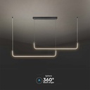 Lampadario LED a Sospensione 24W 2500lm dal Design Moderno Doppia Barra Led Con 3 Punti Fissaggio Colore Nero 4000K SKU-6941
