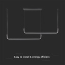 Lampadario LED a Sospensione 24W 2500lm dal Design Moderno Doppia Barra Led Con 3 Punti Fissaggio Colore Nero 4000K SKU-6941