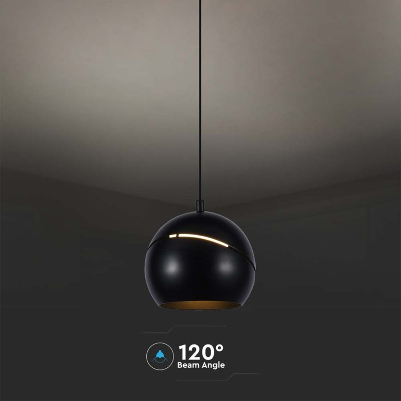 Lampadario LED a Sospensione 8.5W 850lm a Forma di Campana Colore Nero D120mm 3000K SKU-7998