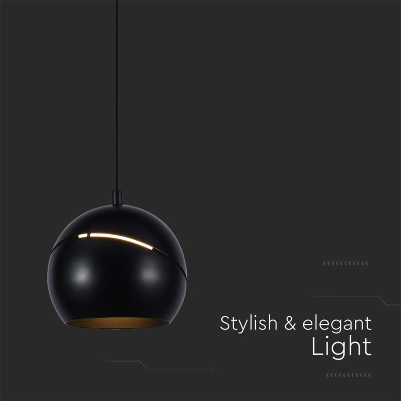 Lampadario LED a Sospensione 8.5W 850lm a Forma di Campana Colore Nero D120mm 3000K SKU-7998