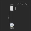 Lampadario LED a Sospensione 8.5W 850lm a Forma di Campana Colore Bianco D120mm 3000K SKU-7999