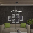 Lampadario LED a Sospensione 20W 2540lm Design Moderno Doppi Anelli Incrociati 500mm Colore Nero 3000K SKU-8012